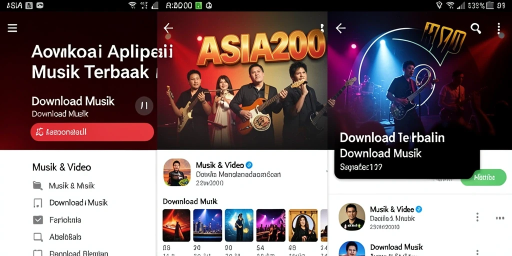 Tampilan antarmuka aplikasi Download Musik ASIA200 yang menarik dan fungsional.