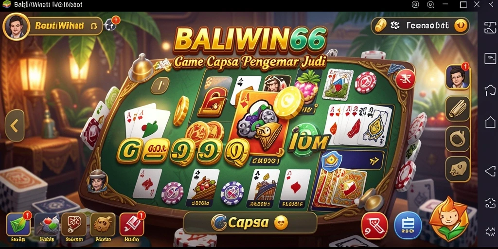 Antarmuka menarik BALIWIN66 dalam permainan Capsa yang seru.
