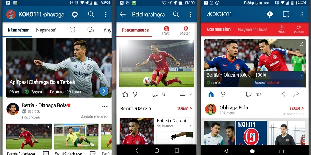 Antarmuka aplikasi KOKO11 menampilkan berita olahraga bola terbaru.