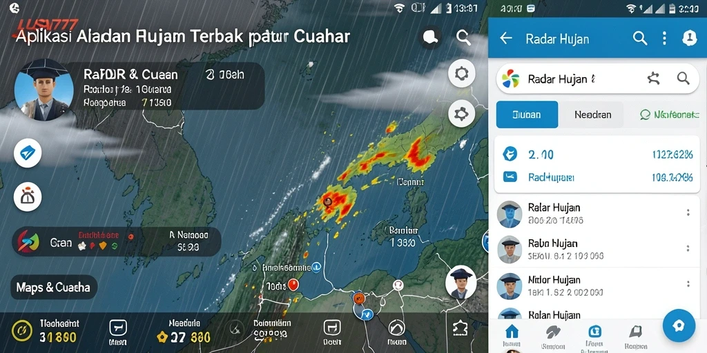 Antarmuka LUSA777 menampilkan informasi Radar Hujan yang jelas dan informatif.