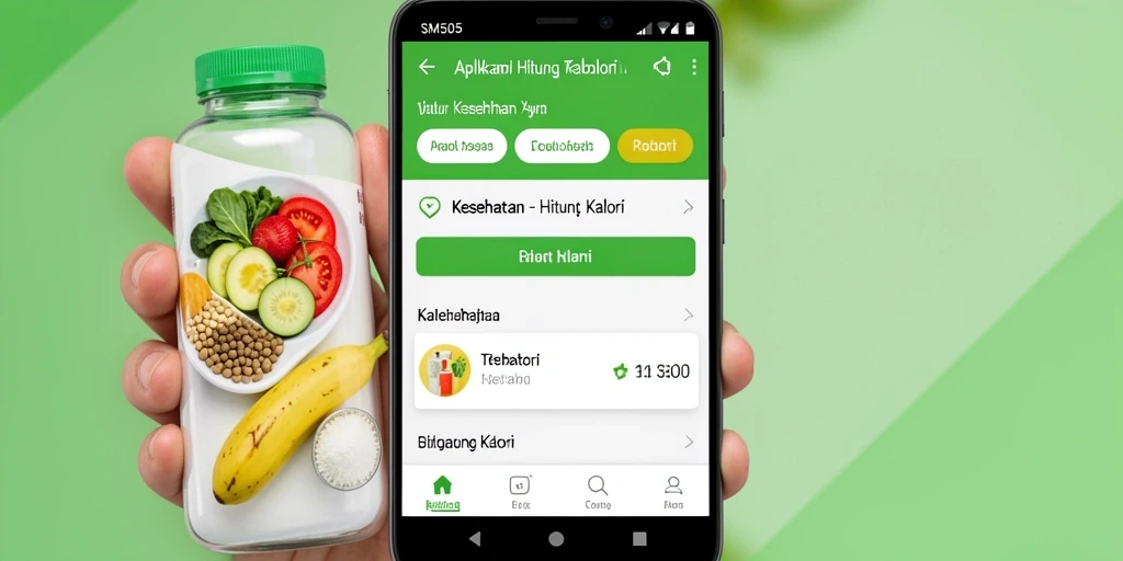 Tampilan antarmuka aplikasi SM605 untuk menghitung kalori dengan mudah.