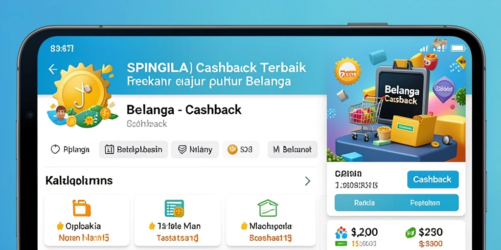Tampilan antarmuka SPINGILA yang intuitif untuk fungsi Cashback.