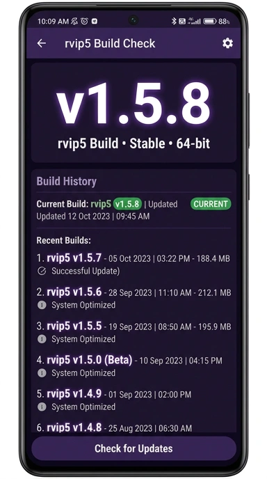 Riwayat Versi rvip5 untuk Pengguna Android